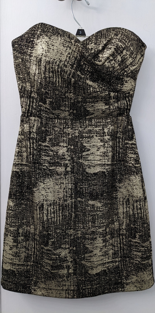 Strapless Black and Gold Dress